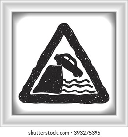 Simple hand drawn illustration of a road sign