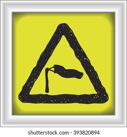 Simple hand drawn illustration of a road sign
