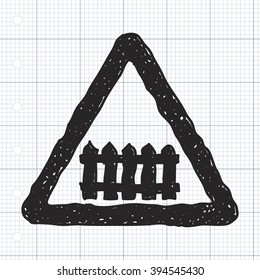 Simple hand drawn illustration of a road sign
