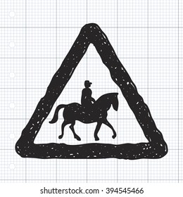 Simple hand drawn illustration of a road sign