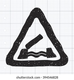 Simple hand drawn illustration of a road sign