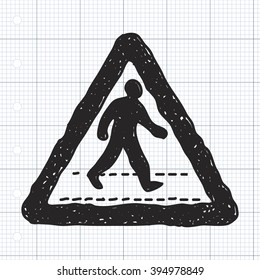 Simple hand drawn illustration of a road sign