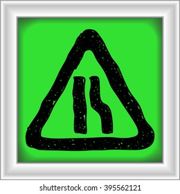Simple hand drawn illustration of a road sign