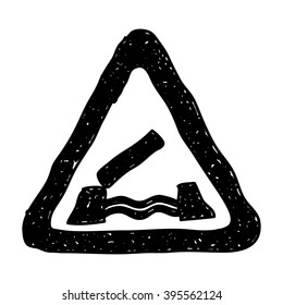 Simple hand drawn illustration of a road sign