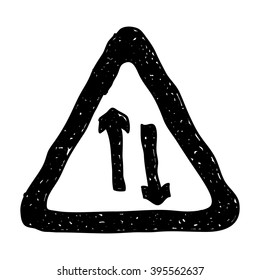 Simple hand drawn illustration of a road sign
