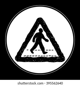 Simple hand drawn illustration of a road sign