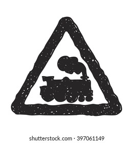 Simple hand drawn illustration of a road sign