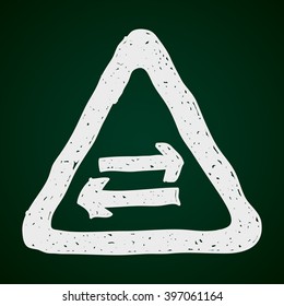 Simple hand drawn illustration of a road sign