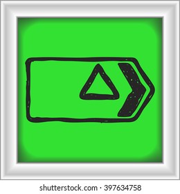 Simple hand drawn illustration of a road sign showing direction