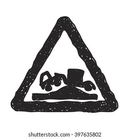 Simple hand drawn illustration of a road sign