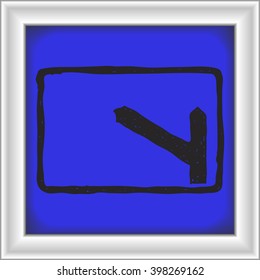 Simple hand drawn illustration of a road sign showing turn off