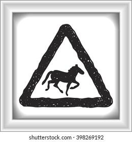 Simple hand drawn illustration of a road sign