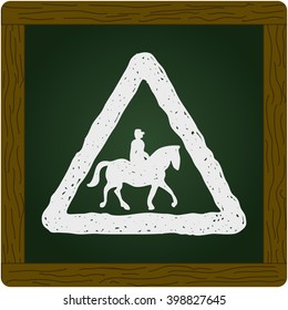 Simple hand drawn illustration of a road sign