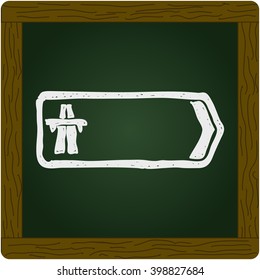Simple hand drawn illustration of a road sign showing direction