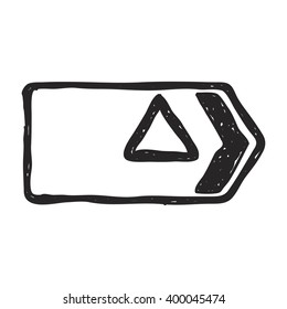 Simple hand drawn illustration of a road sign showing direction
