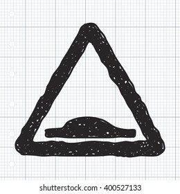 Simple hand drawn illustration of a road sign