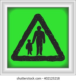 Simple hand drawn illustration of a road sign