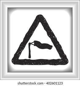 Simple hand drawn illustration of a road sign