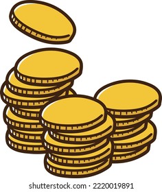 simple hand drawn illustration of stacked money