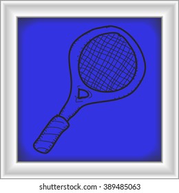 Simple hand drawn illustration of a tennins racket