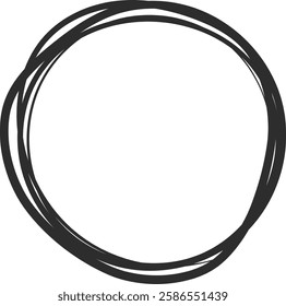 Simple, hand drawn imperfect circle, created with multiple overlapping lines, providing a unique and authentic feel for highlighting key elements