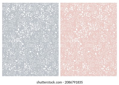 Modalidades de vectores sin soldadura geométrica de mano simple dibujadas de forma irregular. Lugares blancos y doraduras en un fondo rosa pastel y gris claro. Diseño reproducible Infantil Cute ideal para tejidos, textiles.