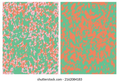 Patrones de vectores Geométricos Irregulares Dibujados A Mano Simple. El Cepillo Verde se mantiene sobre un fondo rosado y naranja. Impresión de vectores de Doodle abstractos de estilo infantil ideal para tejidos,textiles. Buen patrón.