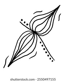 Simples mão desenhada de folhas para batik inspiração motivo ou cartão de decoração