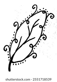 Simple hand drawn of leaves with some modification for card greetings or sticker