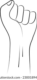 Simple Hand Drawn Line Illustration of a Hand Fist Symbol