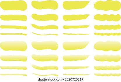 Simple hand drawn line set, yellow