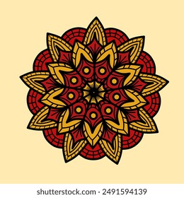 Simple hand drawn mandala art 