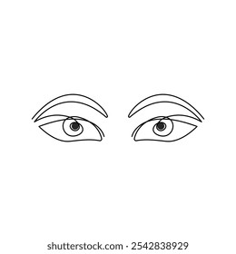 Simple dibujado a mano minimalista ojo una línea de dibujo de Vector de contorno mínimo icono
