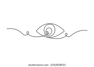 Simple hand drawn minimalist eye one line art drawing of Minimal outline vector icon