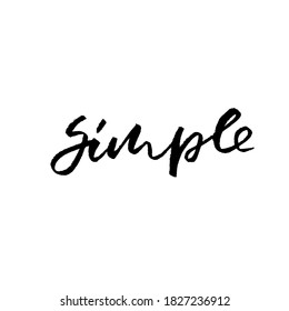 Einfach. Handgezeichnete moderne Pinselschrift. Typografie-Banner. Tinte Vektorgrafik.