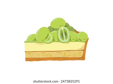 Ilustración simple dibujada a mano de tarta de moscatel