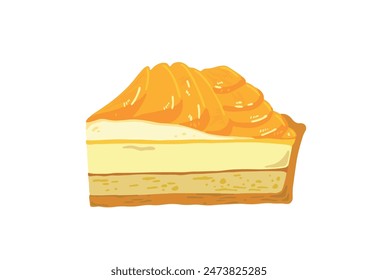 Ilustración de tarta naranja dibujada a mano simple