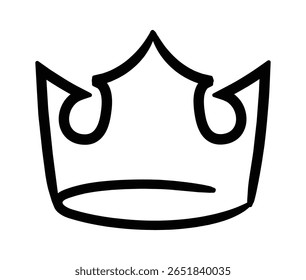 Simples, desenhado à mão esboço de uma coroa representa conceitos de realeza, poder, liderança, monarquia e autoridade, adequado para vários projetos de design