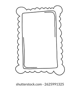 Simple hand drawn rectangular frame. Perfect for invitations, labels, cards, scrapbooking and feminine or vintage designs.