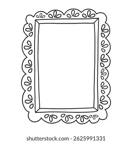Simple hand drawn rectangular frame. Perfect for invitations, labels, cards, scrapbooking and feminine or vintage designs.