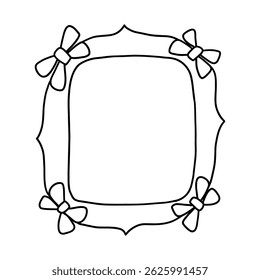 Simple hand drawn rectangular frame. Perfect for invitations, labels, cards, scrapbooking and feminine or vintage designs.