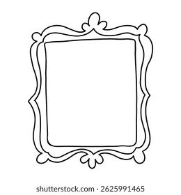Simple hand drawn rectangular frame. Perfect for invitations, labels, cards, scrapbooking and feminine or vintage designs.