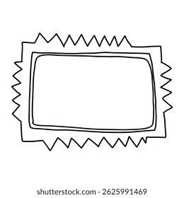 Simple hand drawn rectangular frame. Perfect for invitations, labels, cards, scrapbooking and feminine or vintage designs.