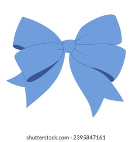 Simple hand drawn ribbon bow. coquette bows Blue bow. Bowknot for decoration, big set of bowtie.