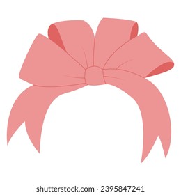 Simple hand drawn ribbon bow. coquette bows, Pink bow.Bowknot for decoration, big set of bowtie.