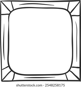 Simple, hand drawn rounded square frame provides a clean, white backdrop, perfect for adding text or images, with a touch of casual, artistic style