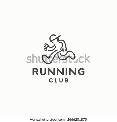 Simple hand drawn running club logo