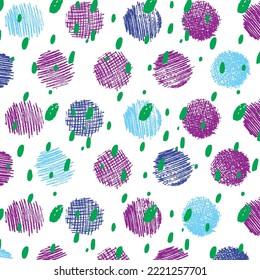 Simple Hand Drawn Scribble Circle Irregular Dots Pattern