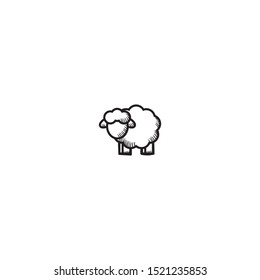 simple hand drawn sheep cartoon design