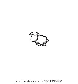 simple hand drawn sheep cartoon design